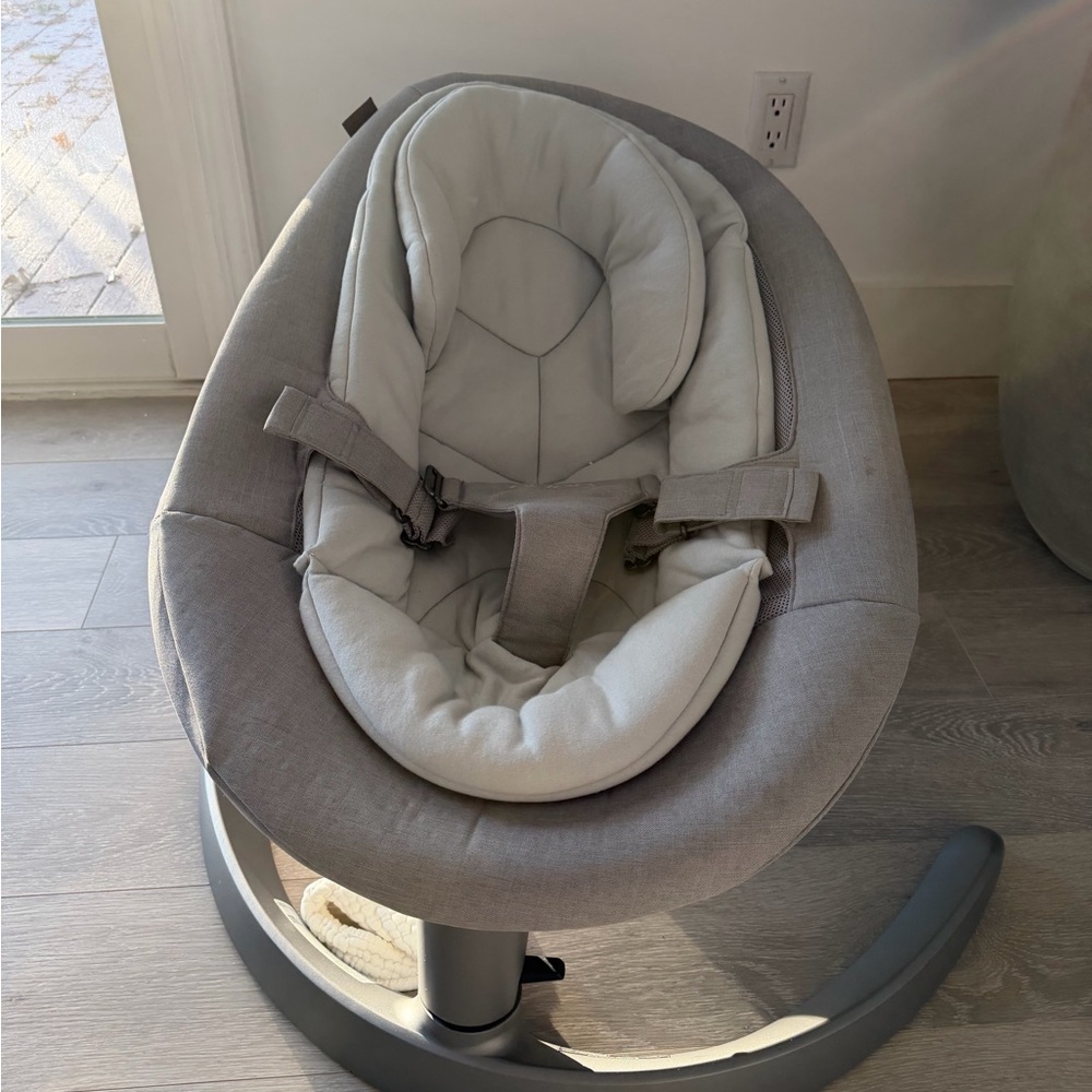 Neutral Gray Infant Swing Seat with Padded Insert